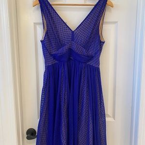 NWT Anthropologie HD in Paris Blue Clip Dot Dress. Size 6.
